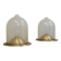 Pair of La Murrina 1970s dome lamps pulegoso glass & gilded brass