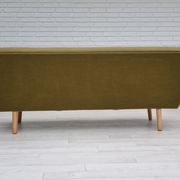 1970s, Danish 3-seater sofa, original very good condition, green furniture fabric, oak