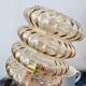 Vintage pendant lamp in golden glass
