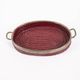 Vintage 1970s Wicker and Brass Tray, Italian Design