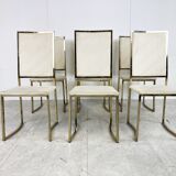 Vintage brass dining chairs by Belgo chrom, 1970s