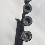 ART POPULAIRE - JUDAICA Menorah Ancien Chandelier 7 bras de lumière en fer forgé