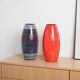 Vase en céramique rouge, design allemand, années 1960, fabriqué par Scheurich.