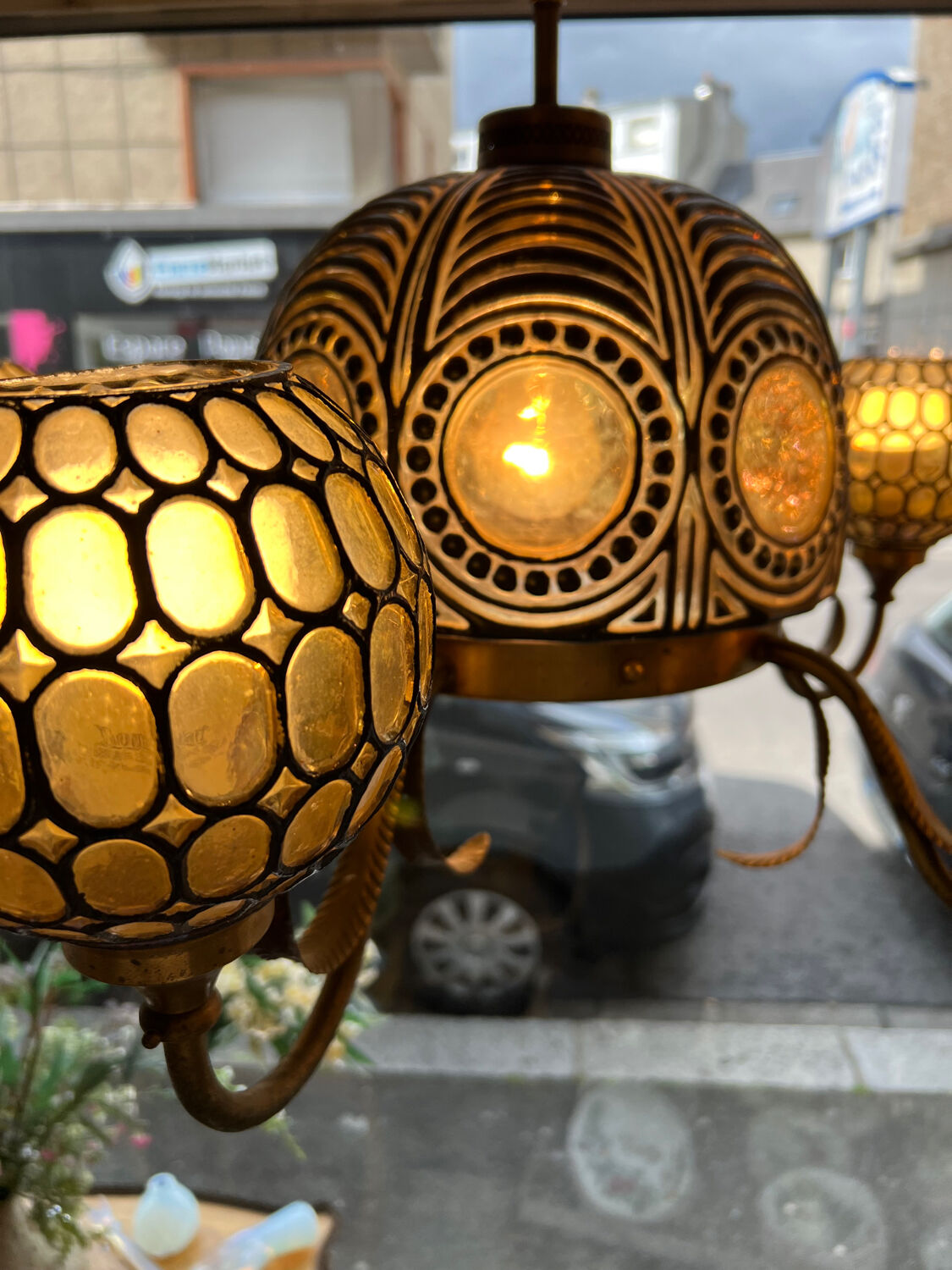 Chandelier 80s mosaic glass