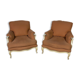 Set of 2 louis XV style shepherdess armchairs