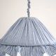 Suspension Emilia, pleated lampshade with frills, blue stripes.