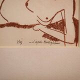 Painting/sanguine by Lucien Vignolle after Modigliani 1990’s
