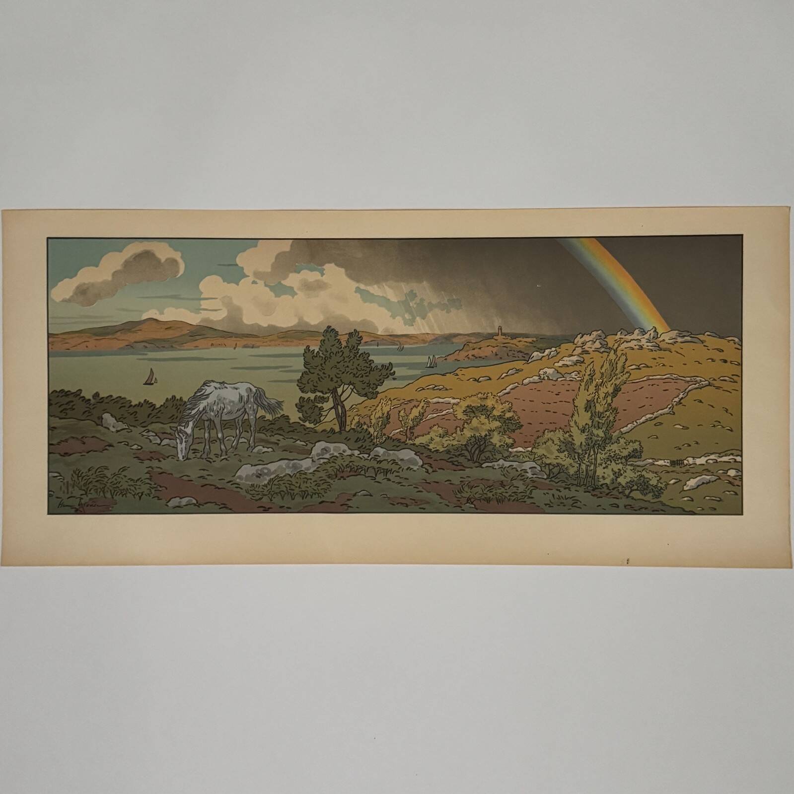 Lithograph by Henri Rivière The Fairyland of Hours - The Rainbow