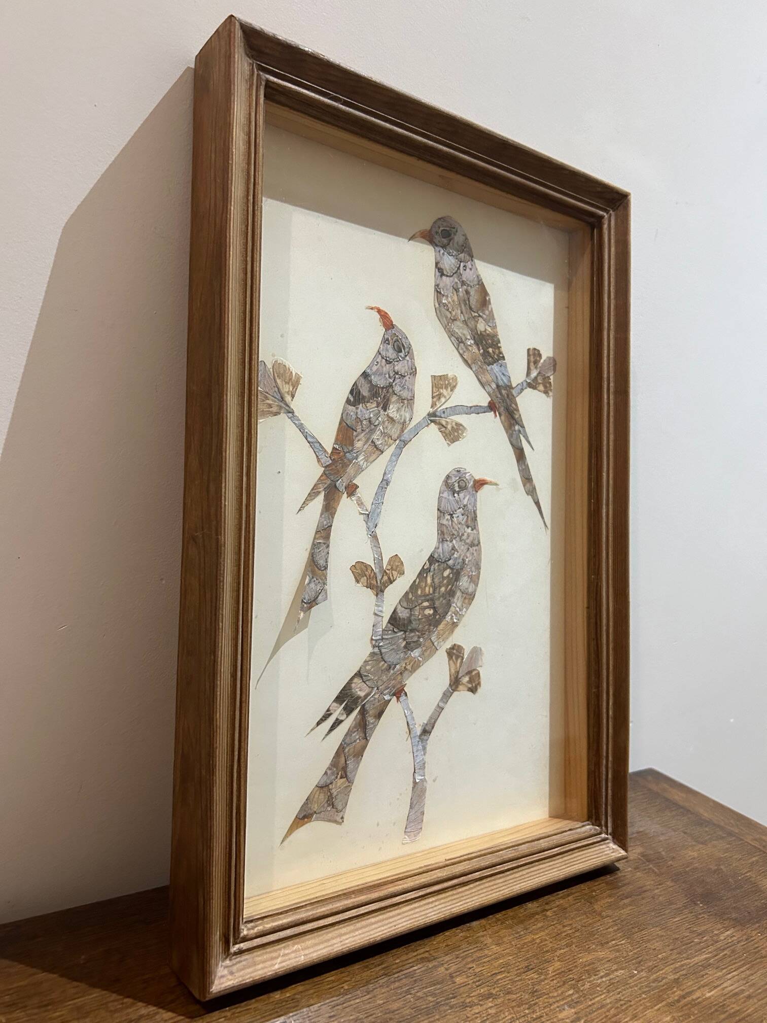 cadre sous verre aux oiseaux
