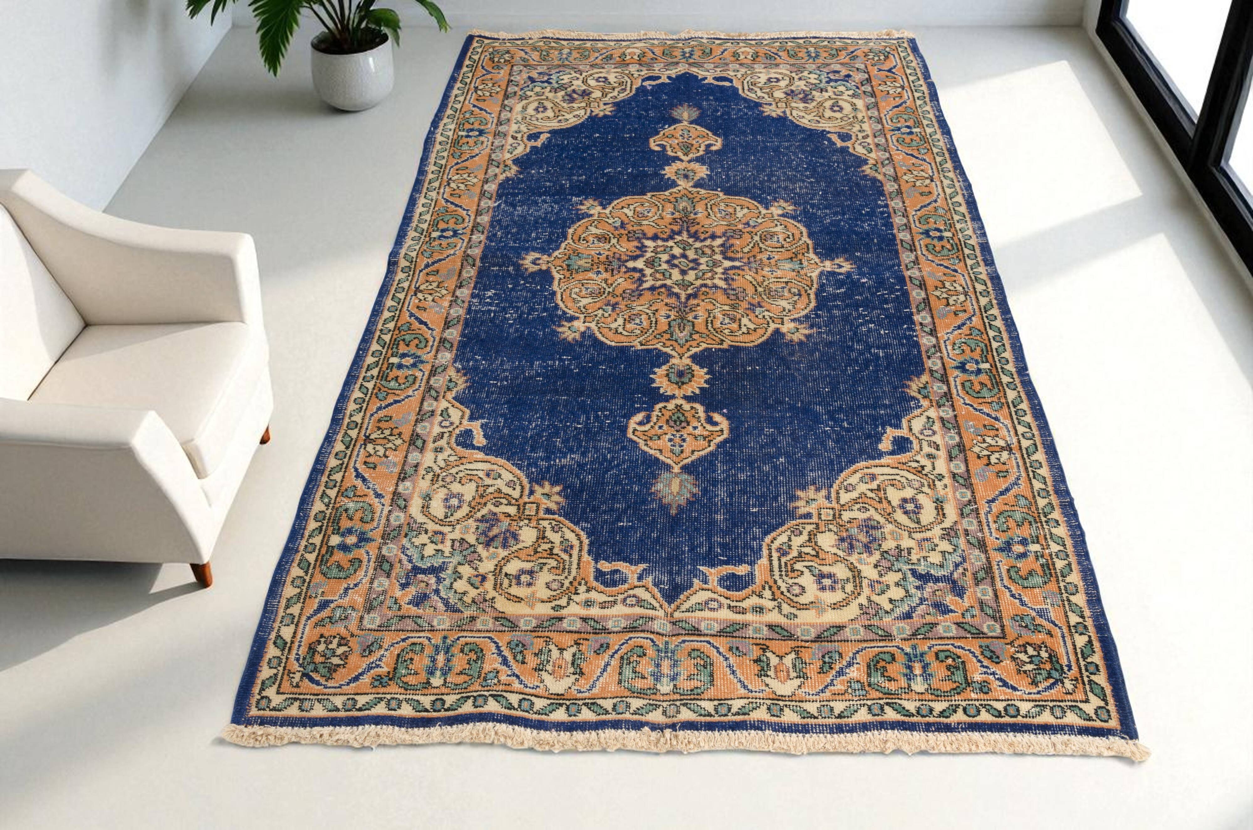 Vintage Turkish Floral Handmade Rug sku-v605