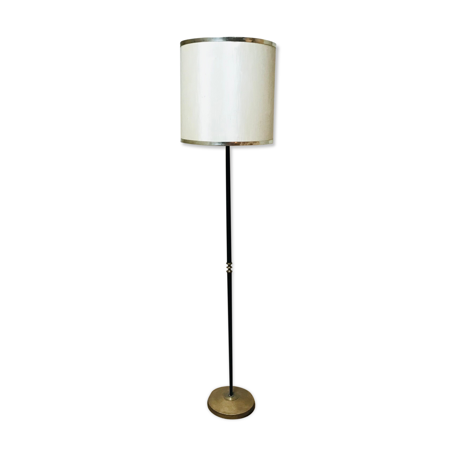 Floor lamp in black lacquered metal, 50s.