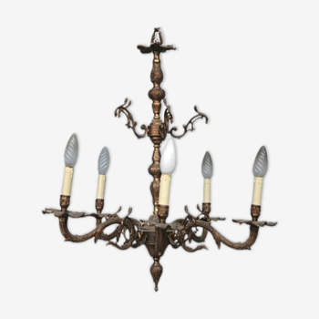 Chandelier in bronze 5 light rock