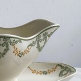 Sauceboat on Longwy Earthenware frame