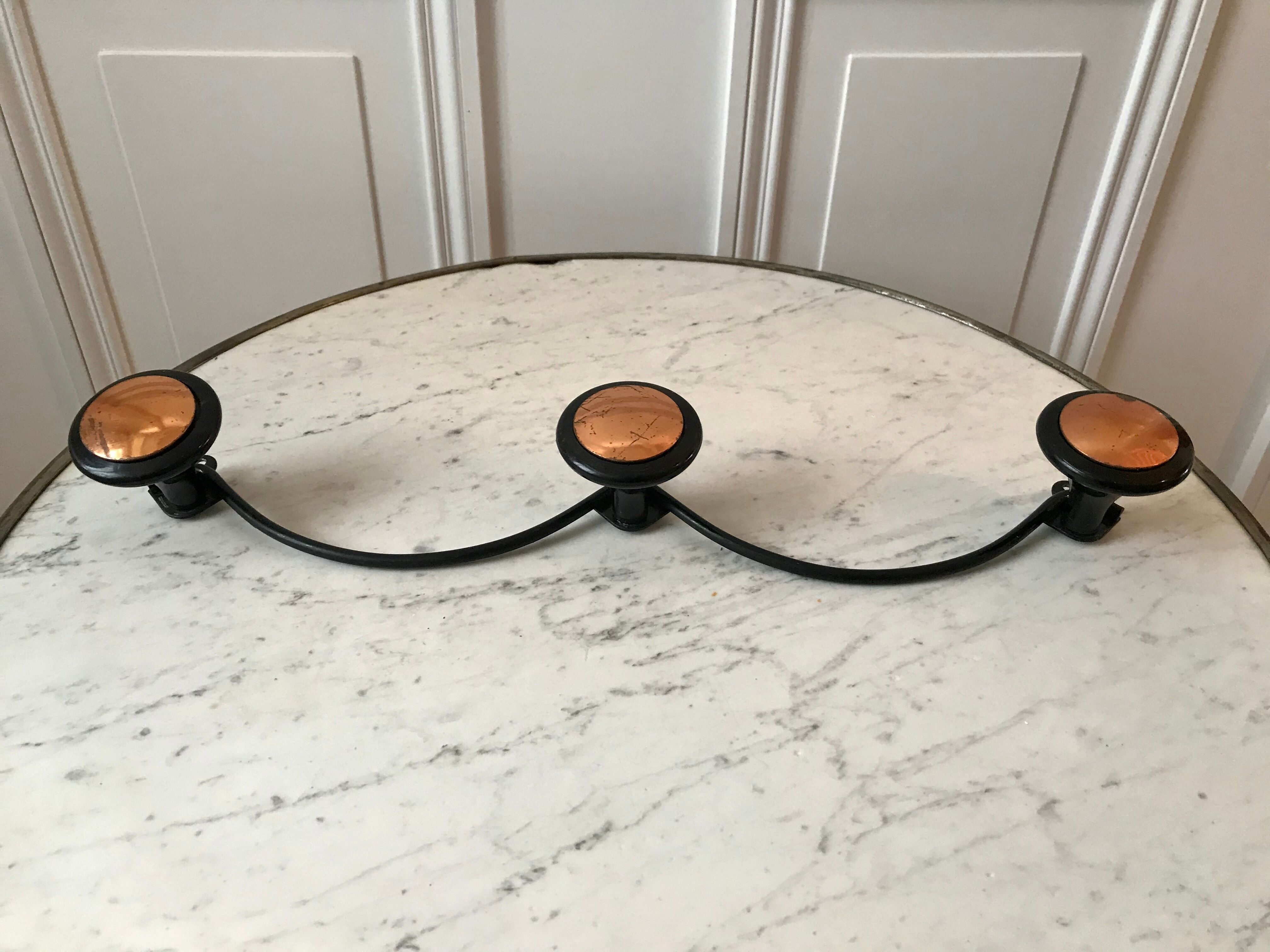 Metal hook and pink gold vintage 70s