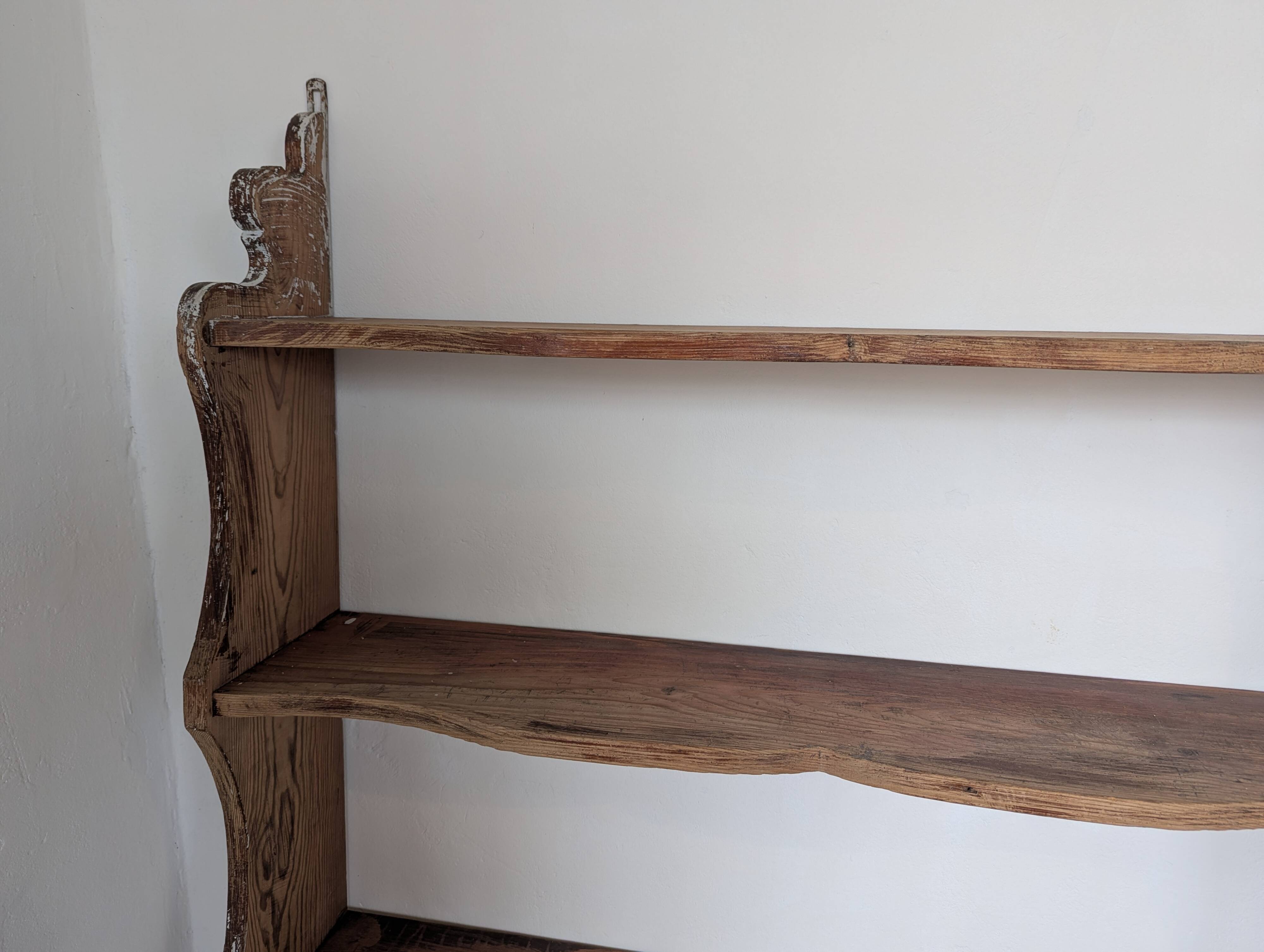 Large antique fir shelf