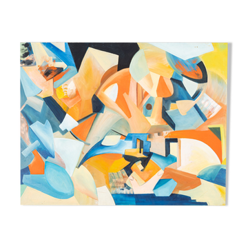 Cubistic painting, acrylic on hardboard, 95 x 75cm