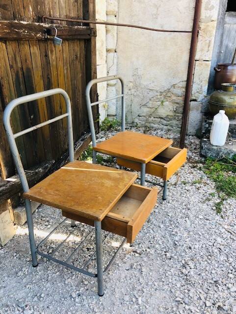 Diane chairs with drawer, 1950s school boarding house.