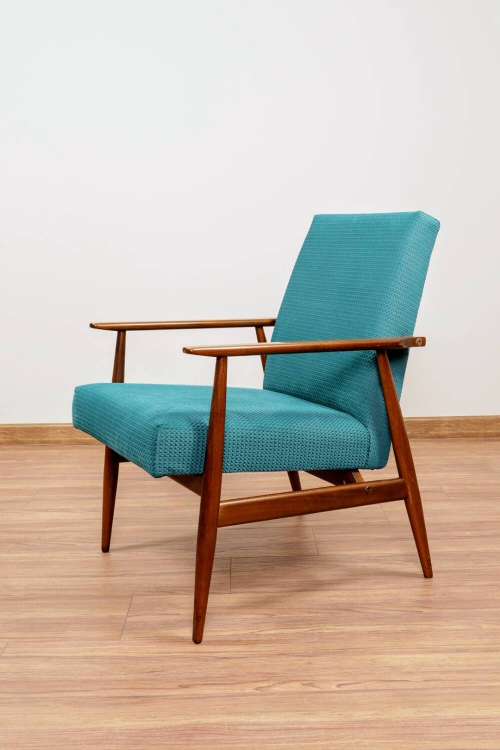 Vintage armchairs set of two teal 1970 design by H.Lis