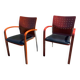 Set of two Sky designer armchairs in wood and metal