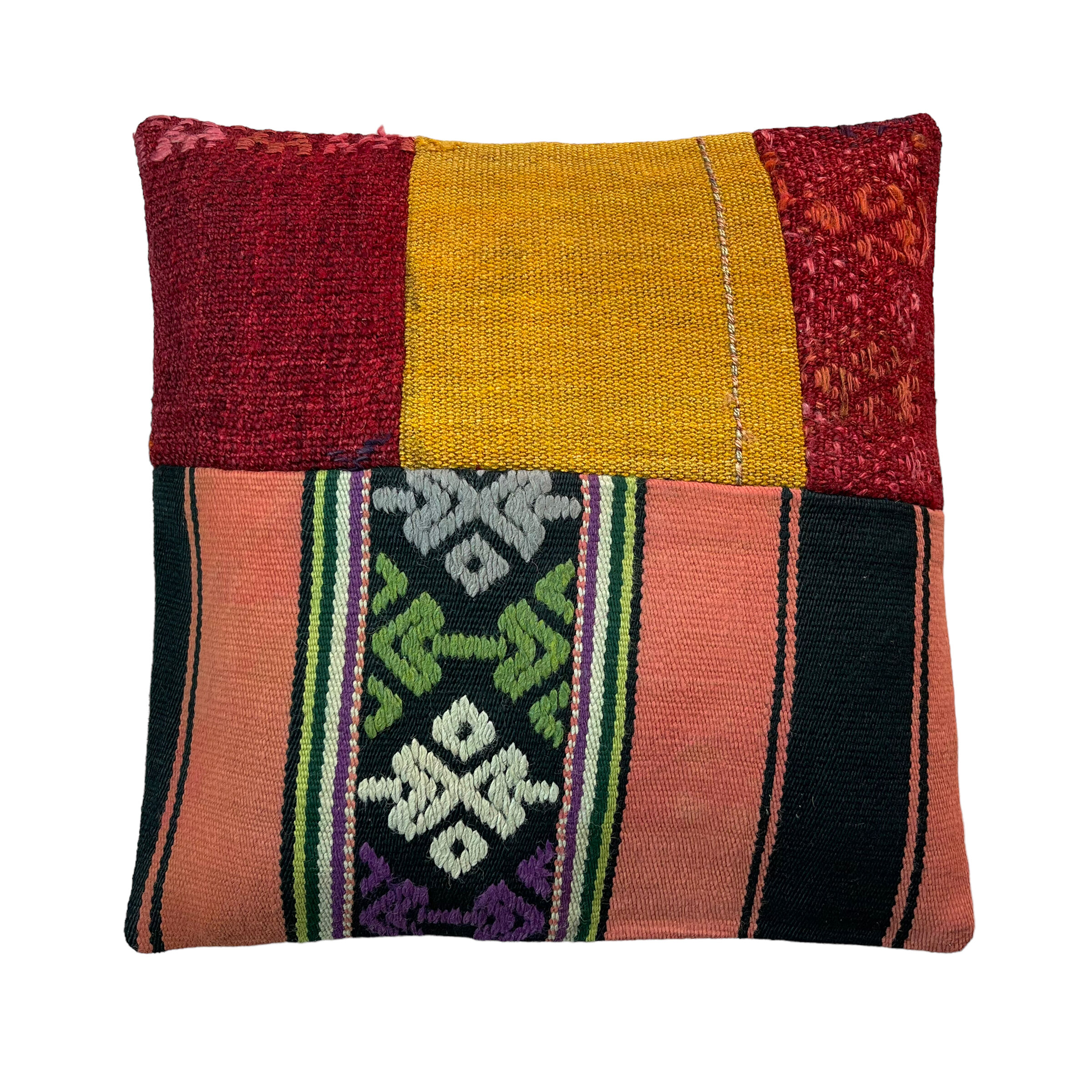 Vintage turkish kilim cushion cover, 40 x 40 cm