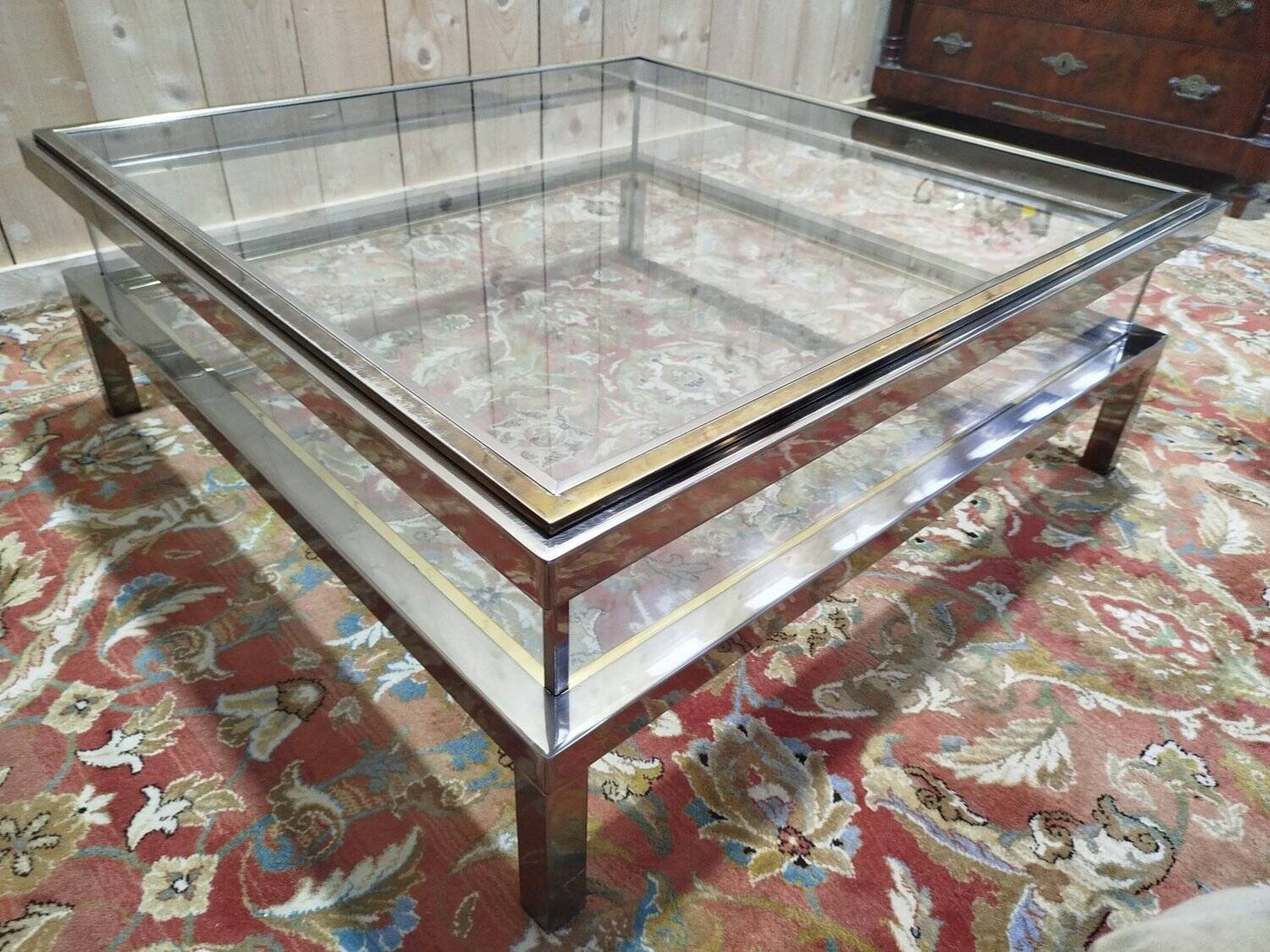 Table basse en verre par Willy Rizzo