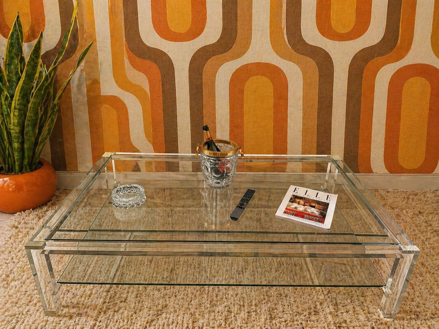 Table basse Altuglass et verre David Lange