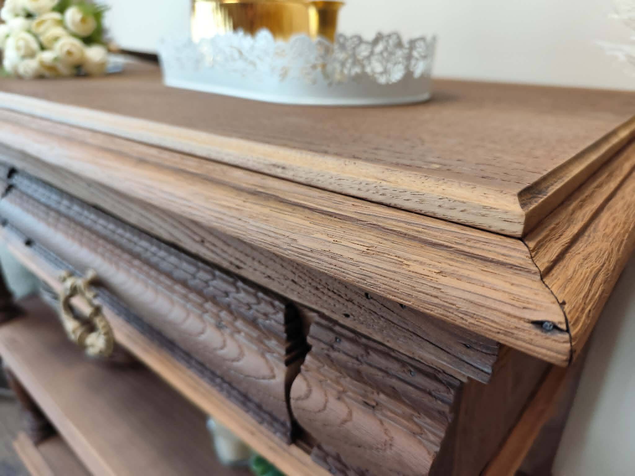 Console desserte meuble d'appoint en chêne massif