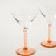 Set of 6 stemmed cocktail glasses, Rose, Made in France, 1970