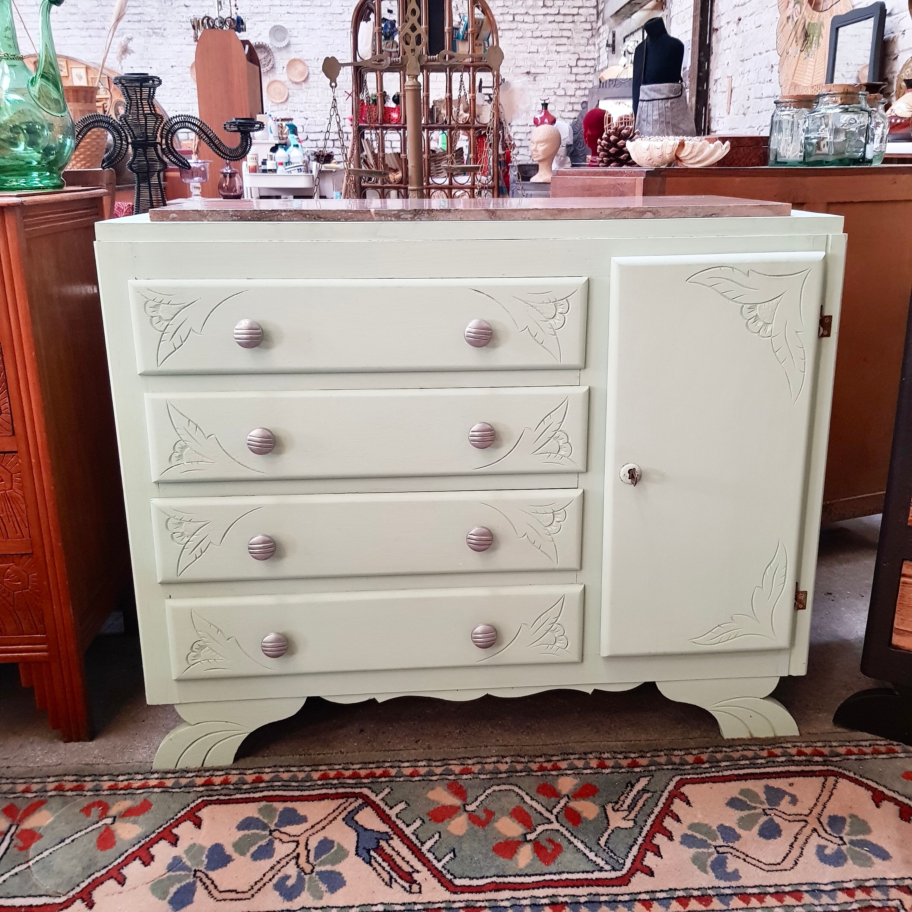 Large art deco chest of drawers