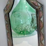 Oriental style brass and copper mirror 35x18cm