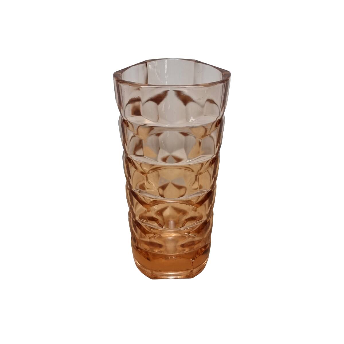 French Vintage Small Rosaline Pressed Glass Vase