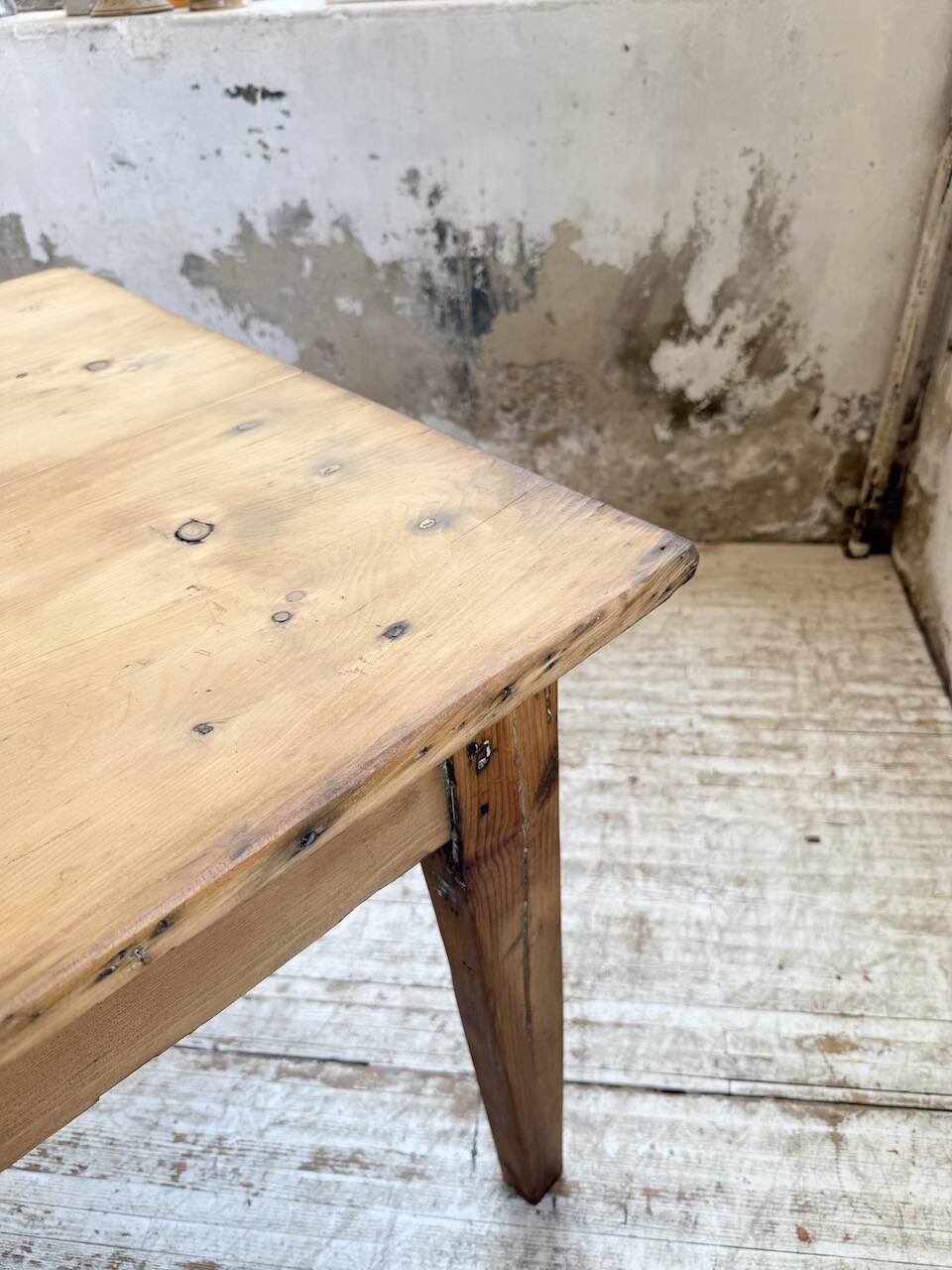 1950s pine farmhouse table 220cm
