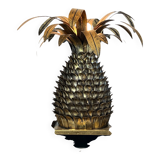 Pineapple-shaped lamp. in the "jansen of the 70s" style in metal.