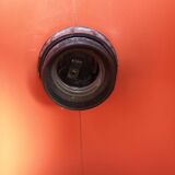 UFO wall light in aluminum and orange