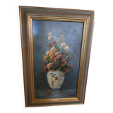 Oil on panel with bouquet