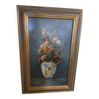 Huile sur panneau au bouquet