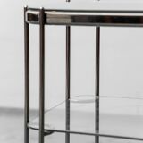 Carrello in metallo con ripiani in vetro anni ’60 vintage modernariato