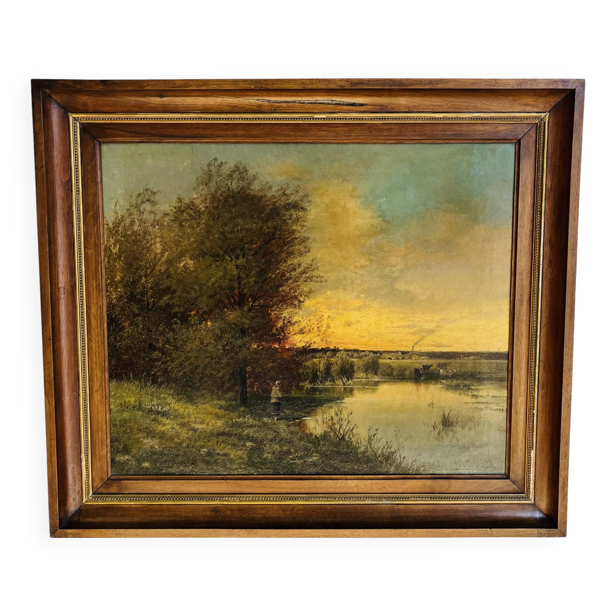 Oil on canvas by gérard buysen (19th century)