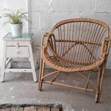 Pair of Shell-shaped Rotin chairs
