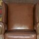 Vintage leather wingback club chair, 1970s