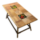 Rattan coffee table with ceramic tiles, 1960s