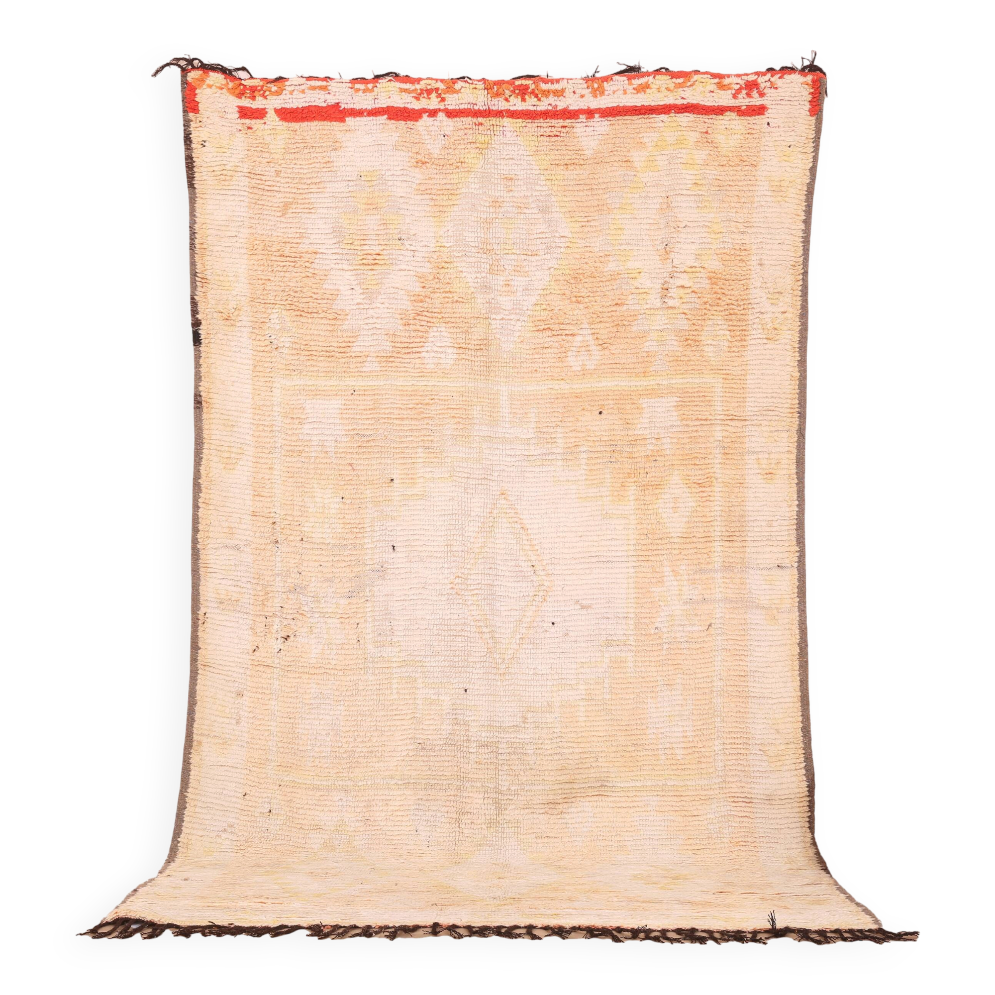 Pale Vintage Moroccan Rug 164 x 277 cm, Berber Handmade Wool Rug Yellow