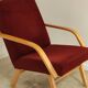 Paire de fauteuils Tchèques en velours marron-bordeaux 1970