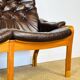 Scandinavian leather and teak bench from the 1960s.