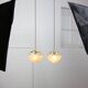 Mid-century Italian Brass and Glass Pendant Lamps, set of 2