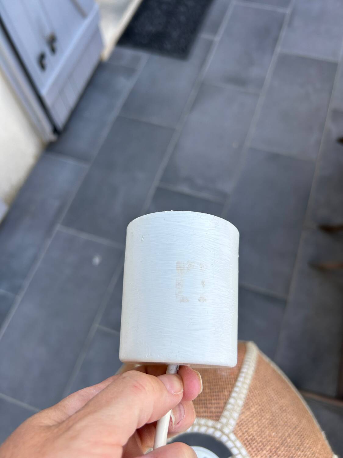 Natural fiber pendant light from the 70s