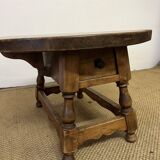 Round wooden coffee table