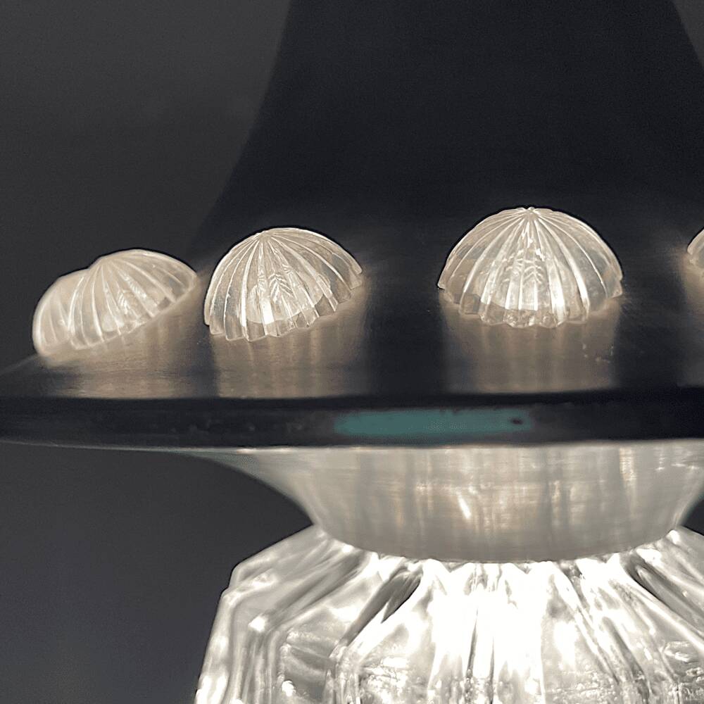 Lampe suspendue en aluminium argenté de l'ère spatiale
