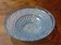 Art Deco blue glass centrepiece bowl with pansy decoration - 30 cm