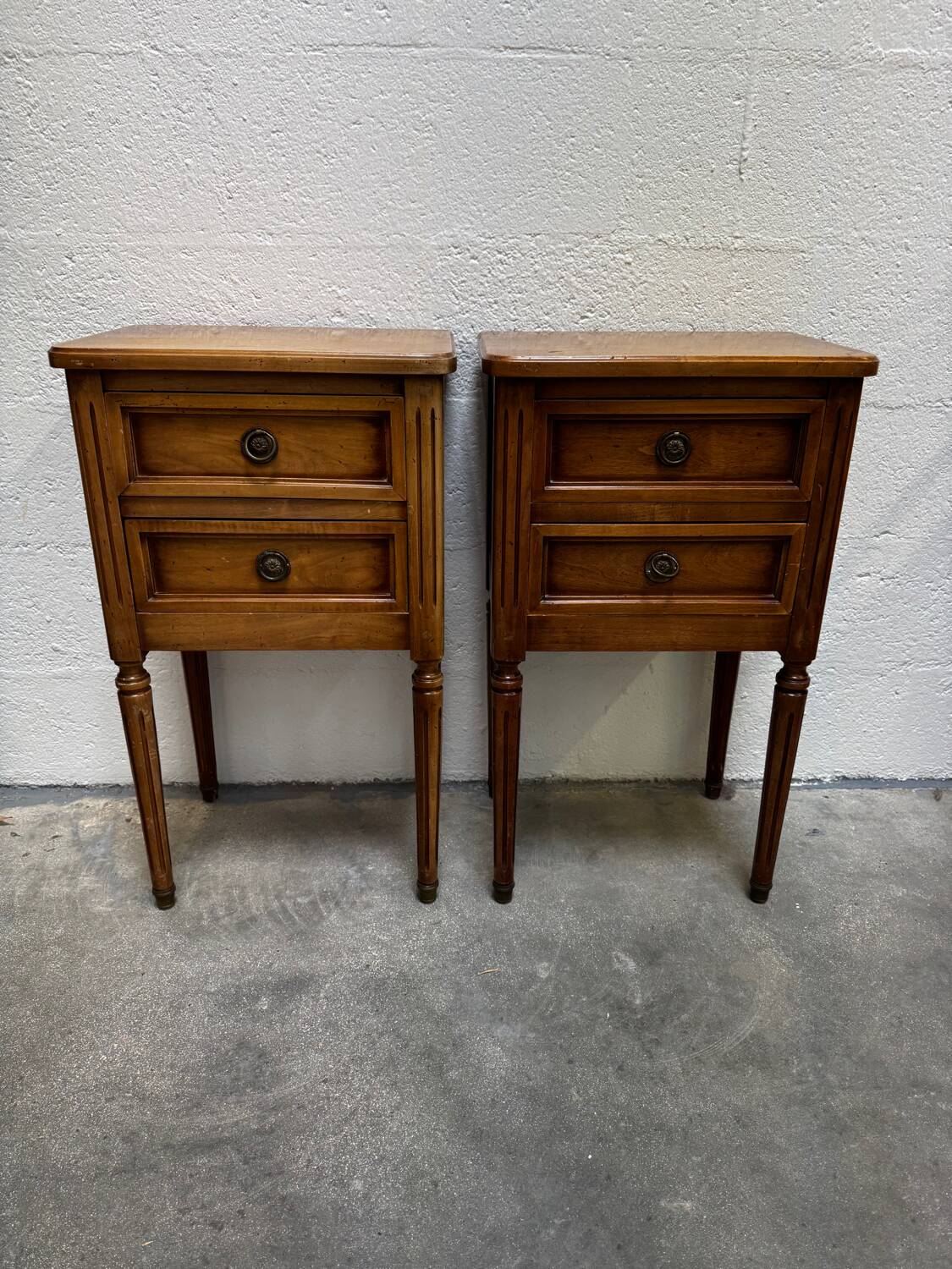 Pair of Louis XVI style bedside tables